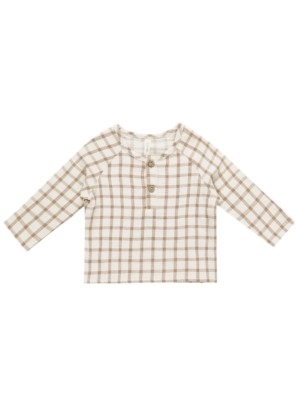 Quincy Mae Zion Shirt Cinnamon Gingham 6-12 months NWT